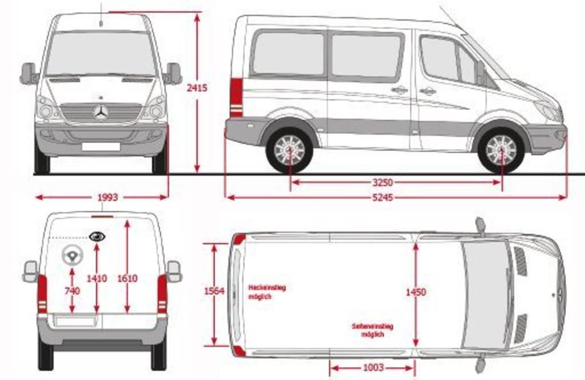 Габариты мерседес спринтер классик
